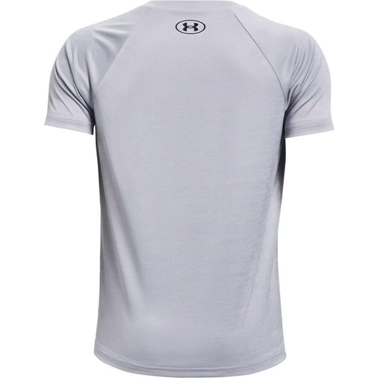Under Armour Boys Under Armour Tech Split Logo Hybrid T-Shirt Mod Gray Medium