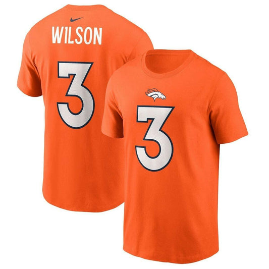 Nike Denver Broncos Russell Wilson Orange Player T-Shirt NFL Merchandise