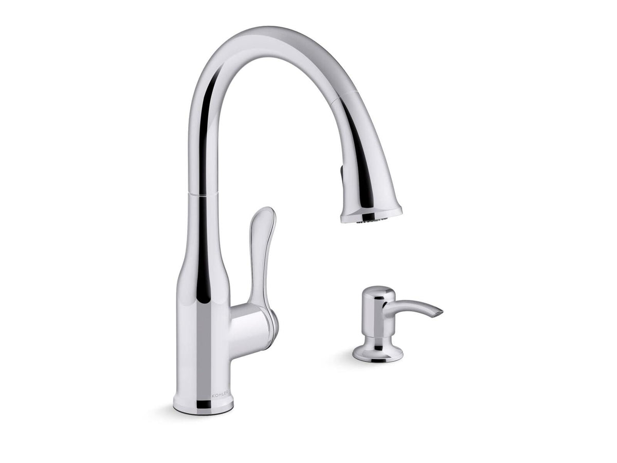 Kohler Motif Kitchen Faucet with Pull-Down Sprayer & Soap Dispenser, Chrome