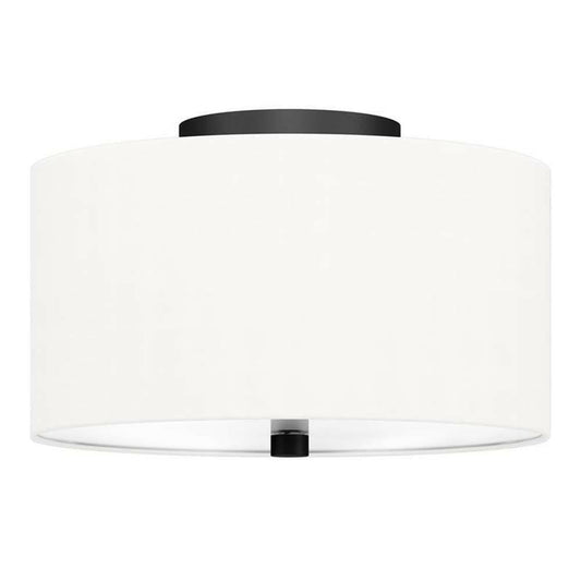 Ellis SF1504 12" Flush Mount Ceiling Light Matte Black White Shade