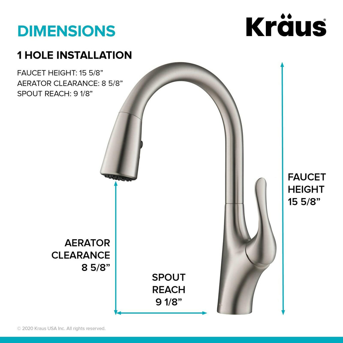 KRAUS Merlin KPF-1674SFS Pull-Down Kitchen Faucet Spot Free Stainless Steel