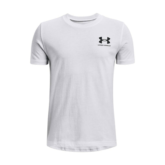 Under Armour Boys Sportstyle Left Chest Short Sleeve T-Shirt White X-Small