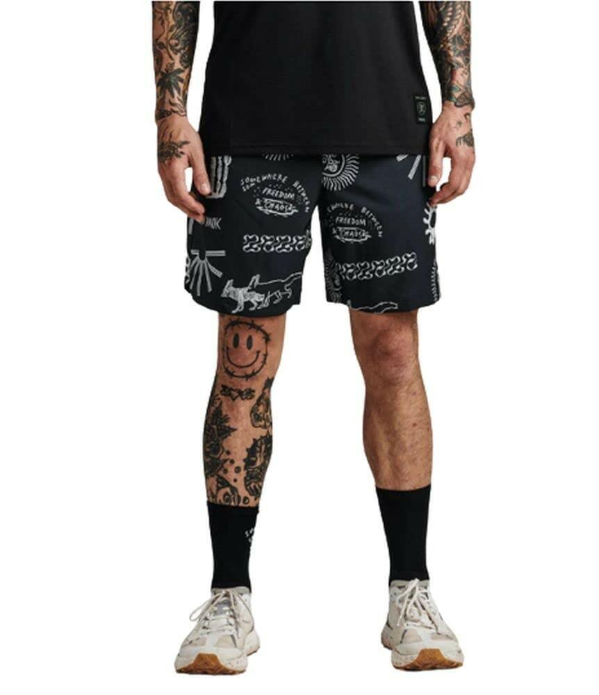 Roark Serrano 2.0 Men's 8" Shorts Medium Black Print Run Amok Stretch
