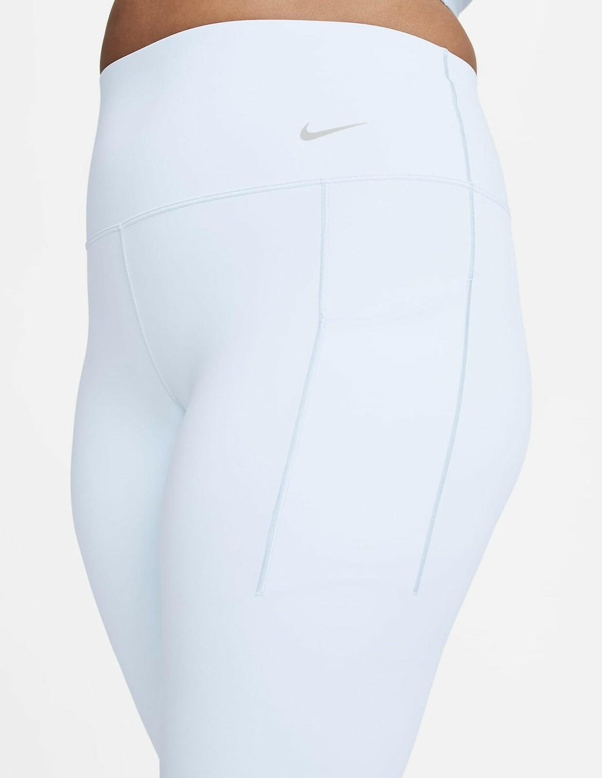 Nike Women's High-Waisted 7/8 Leggings with Pockets, Medium Support, Blue Tint