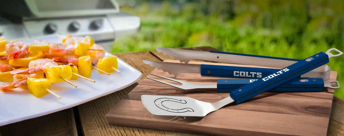 YouTheFan NFL Indianapolis Colts BBQ Tool Set Stainless Steel 3-Piece Grill Kit