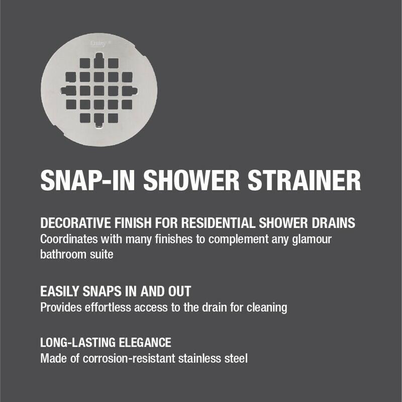 Oatey Universal Snap-Tite Round Strainer 4-1/4 in Brushed Nickel Sink Drain