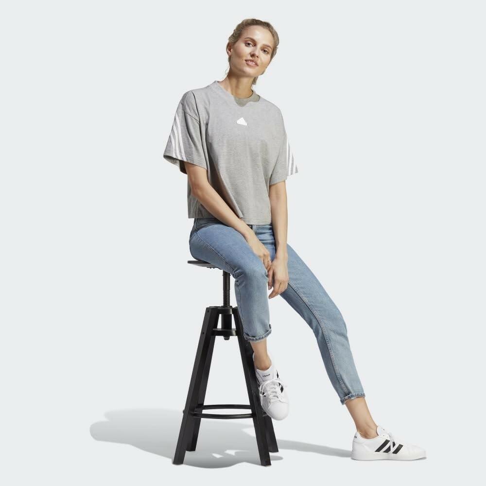 adidas Women's Future Icon T-Shirt White XS Loose Fit Cotton Shirt