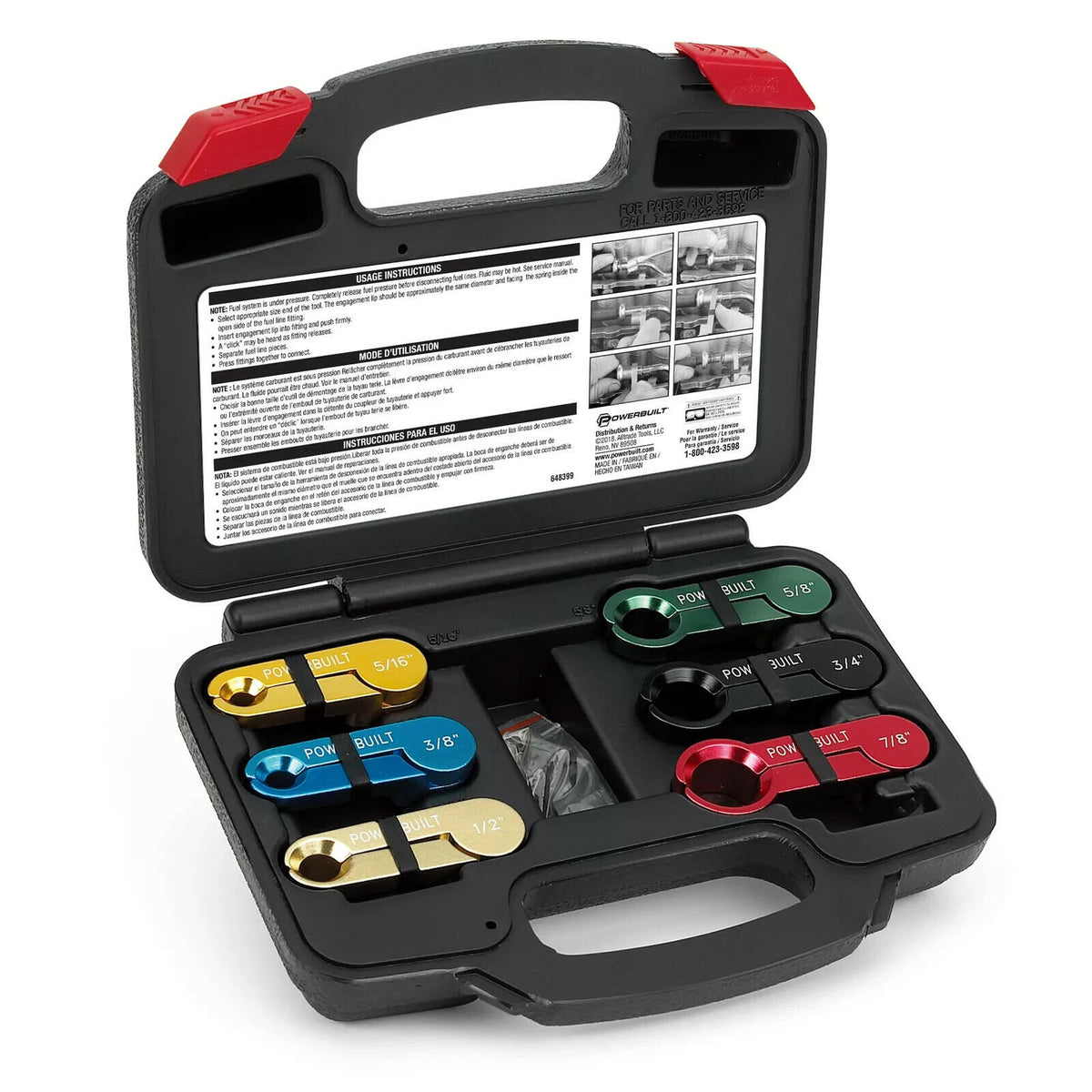 Powerbuilt 6 Piece Master Automotive Fuel Line Disconnect Tool Set 648399