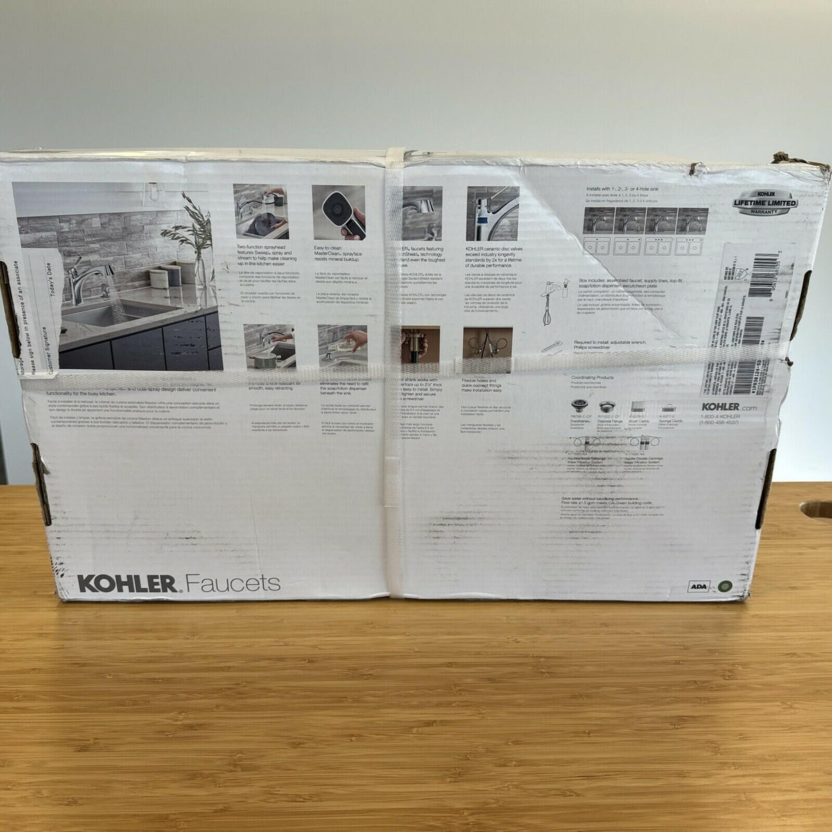 Kohler Maxton R30124-SD-CP-OpenBox Pull Out Kitchen Faucet w/Soap Dispenser