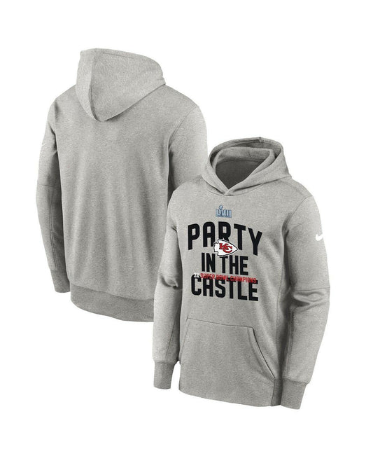 Nike Kansas City Chiefs Super Bowl LVII Parade Hoodie for Big Boys, Gray