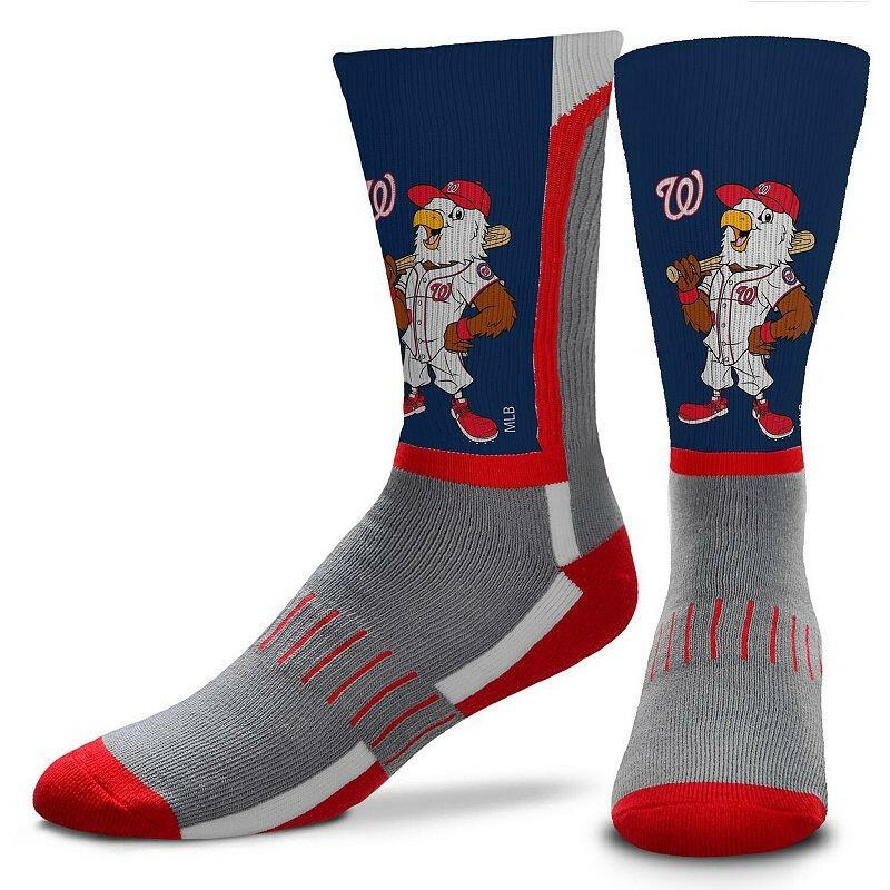 For Bare Feet Washington Nationals Mascot Snoop V-Curve Crew Socks, Men's
