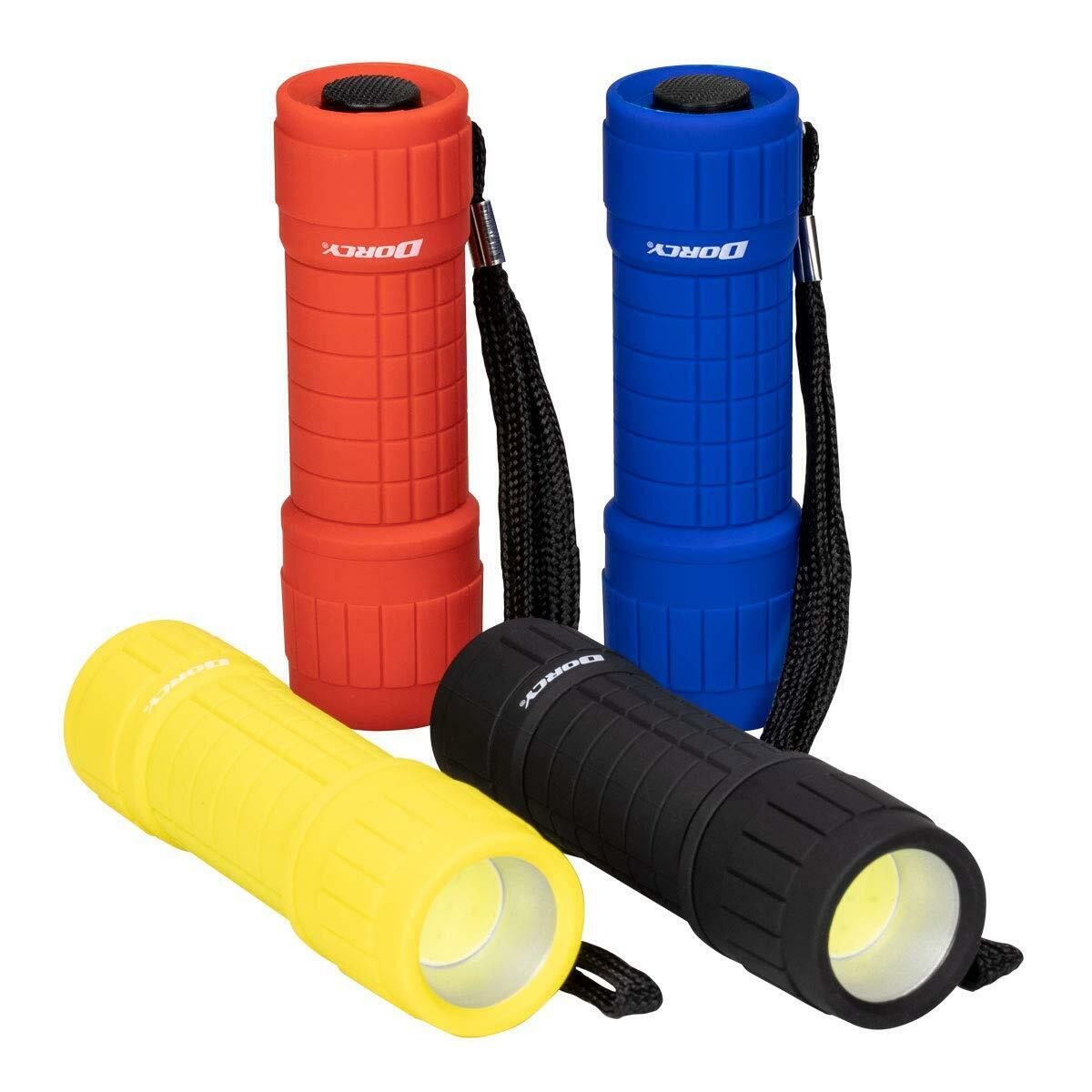 100 Lumen COB Flashlight Set - 4 Pack with Lanyards & Batteries - Dorcy