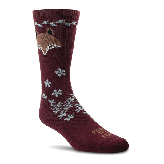 Farm to Feet Women's Large Plum Merino Wool Crew Socks Light Cushion