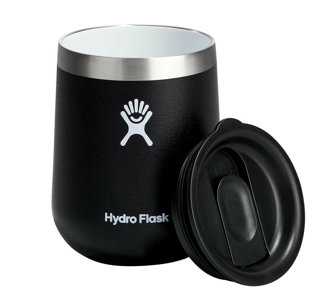 Hydro Flask 10 Oz Stemless Wine Glass - Unbreakable Black Tumbler