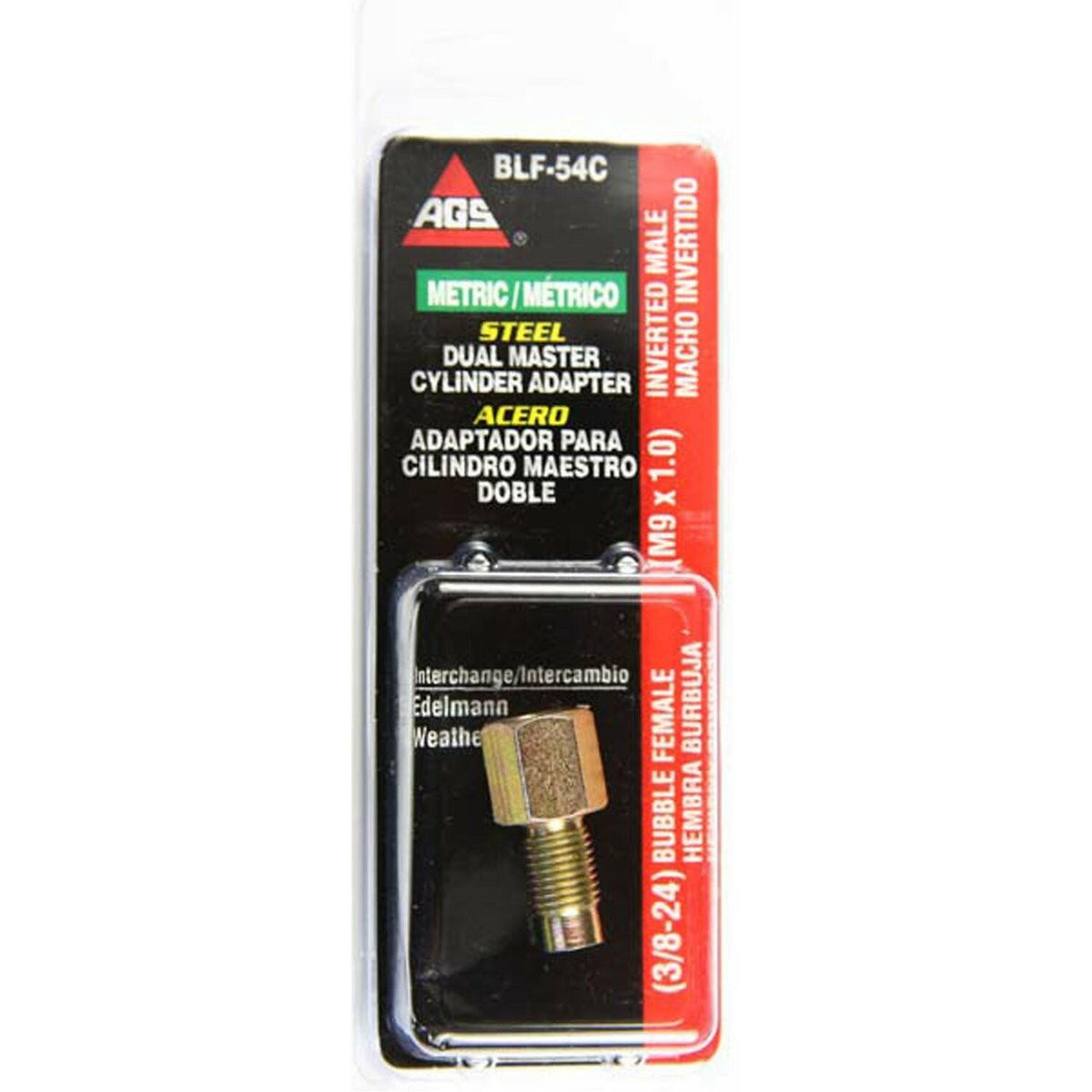 AGS BLF-54C Brake Line Fitting - Steel, Leak-Proof, Corrosion Resistant