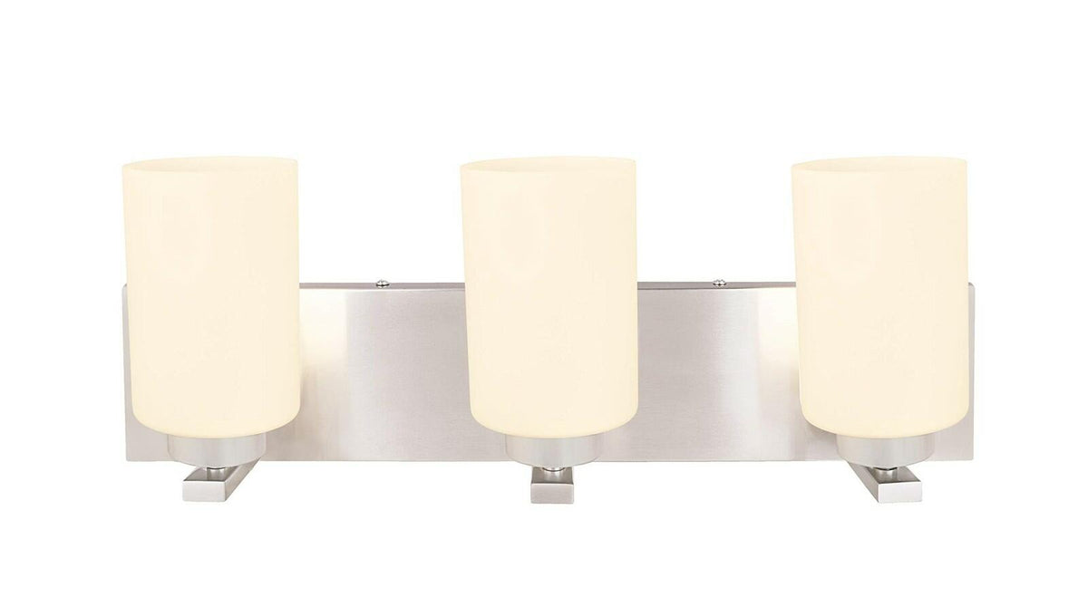 Aspen Creative 62220 - 3-Light Bathroom Vanity Satin Nickel Modern Wall Fixture