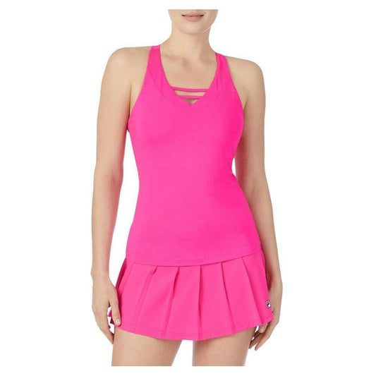 Fila Women's Essentials Halter Tank Top Pink Glo XL Activewear