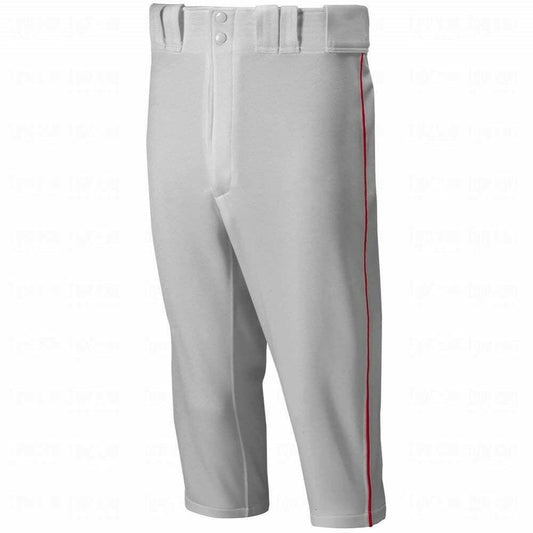 Mizuno Premier Short Piped Pants for Boys, Medium Grey/Red Activewear