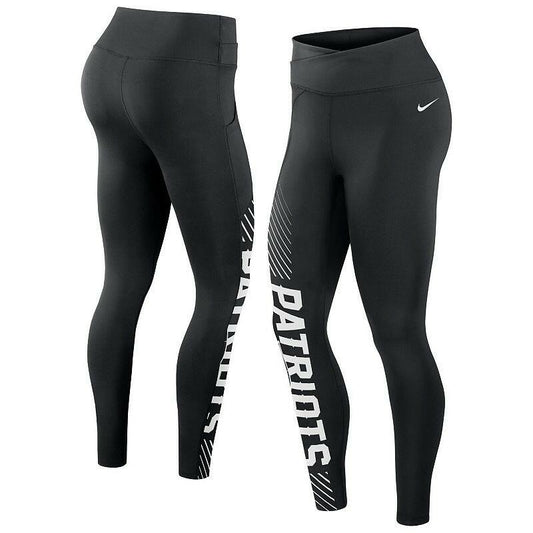Nike Women's England Patriots Yard Line Crossover Leggings Black Size S