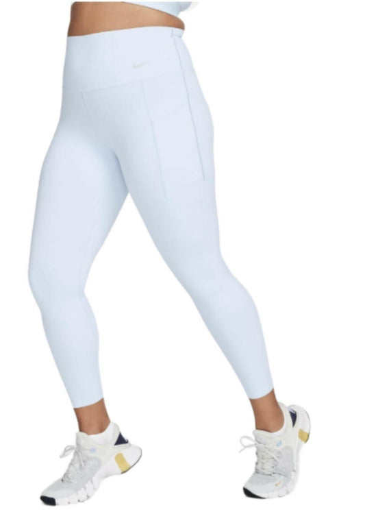 Nike Women's High-Waisted 7/8 Leggings with Pockets, Medium Support, Blue Tint