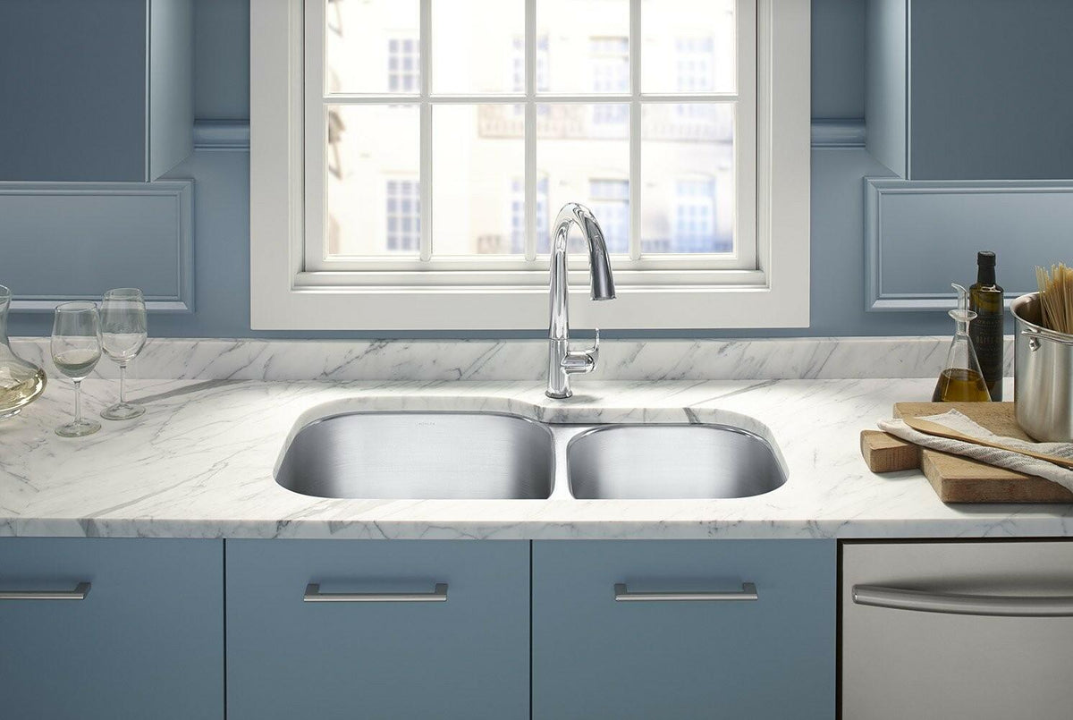Kohler Undertone K-3356-HCF-NA 35.25 in Double Bowl Undermount Kitchen Sink