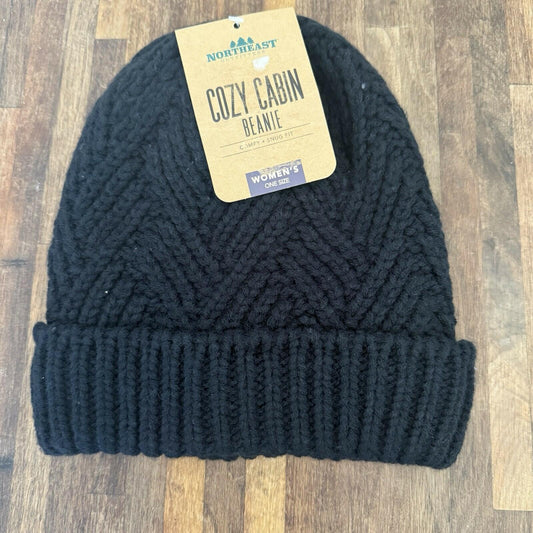 Northeast Outfitters Black Cable Knit Beanie Warm Winter Hat for Women