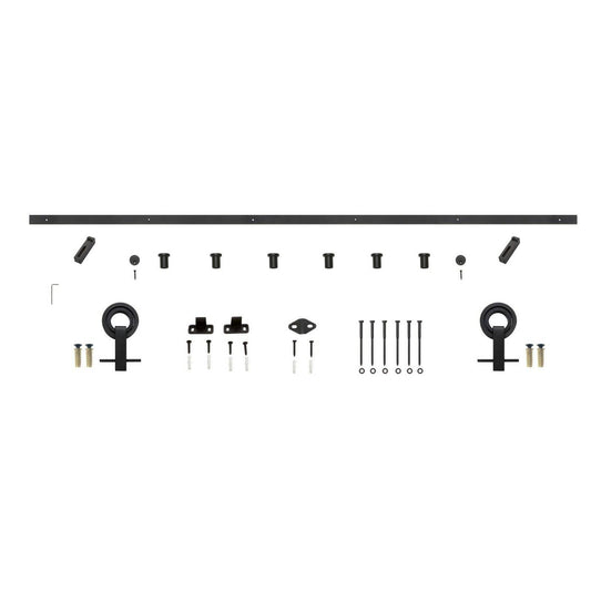 Miseno MBDH5505X96SS 96in Stainless Steel Sliding Barn Door Hardware Track Kit