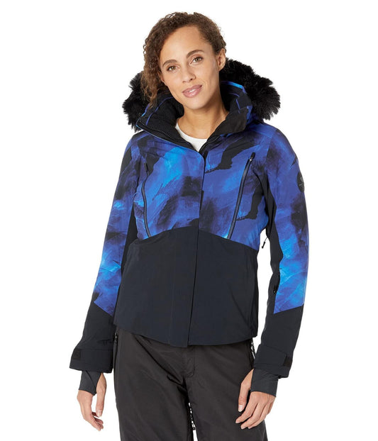 Obermeyer Evelyn Insulated Ski Coat Faux Fur Women's Size 12 Marianas Jacket