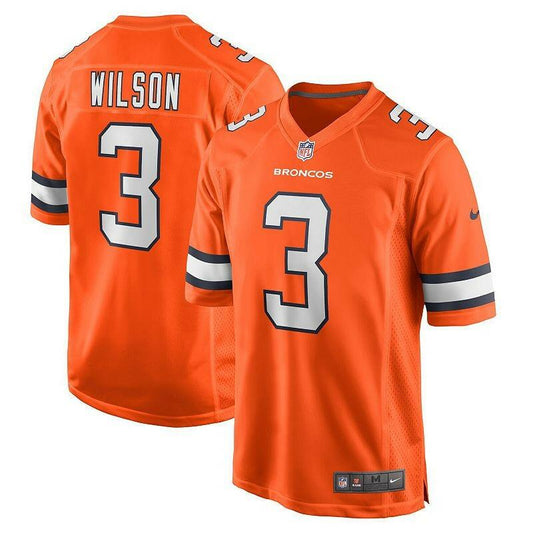 Nike Men's Russell Wilson Orange Denver Broncos Alternate Game Jersey - Size S