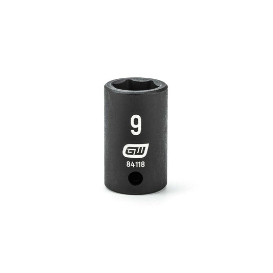 GEARWRENCH 1/4 in Drive 6-Point Metric Impact Socket 9mm 84118 Chrome Moly