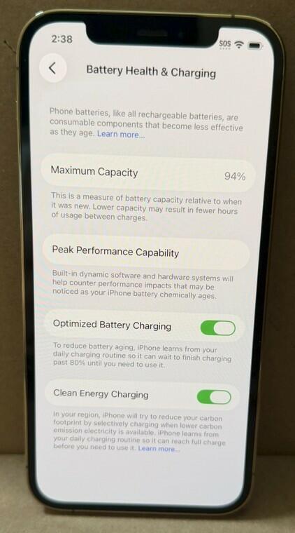 Apple iPhone 12 Pro 128GB Gold Unlocked Excellent 94% Battery Health