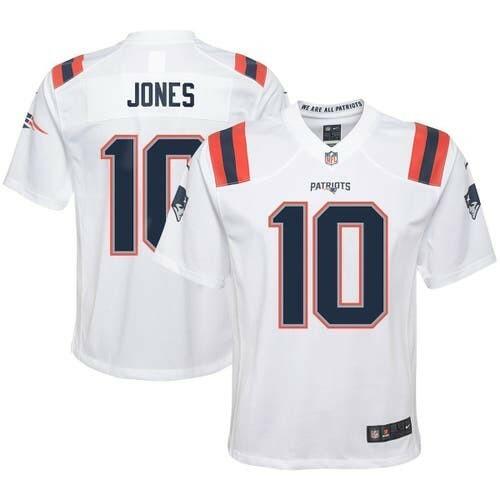 Nike Big Boys Mac Jones White Patriots Game Jersey - NFL Youth Apparel