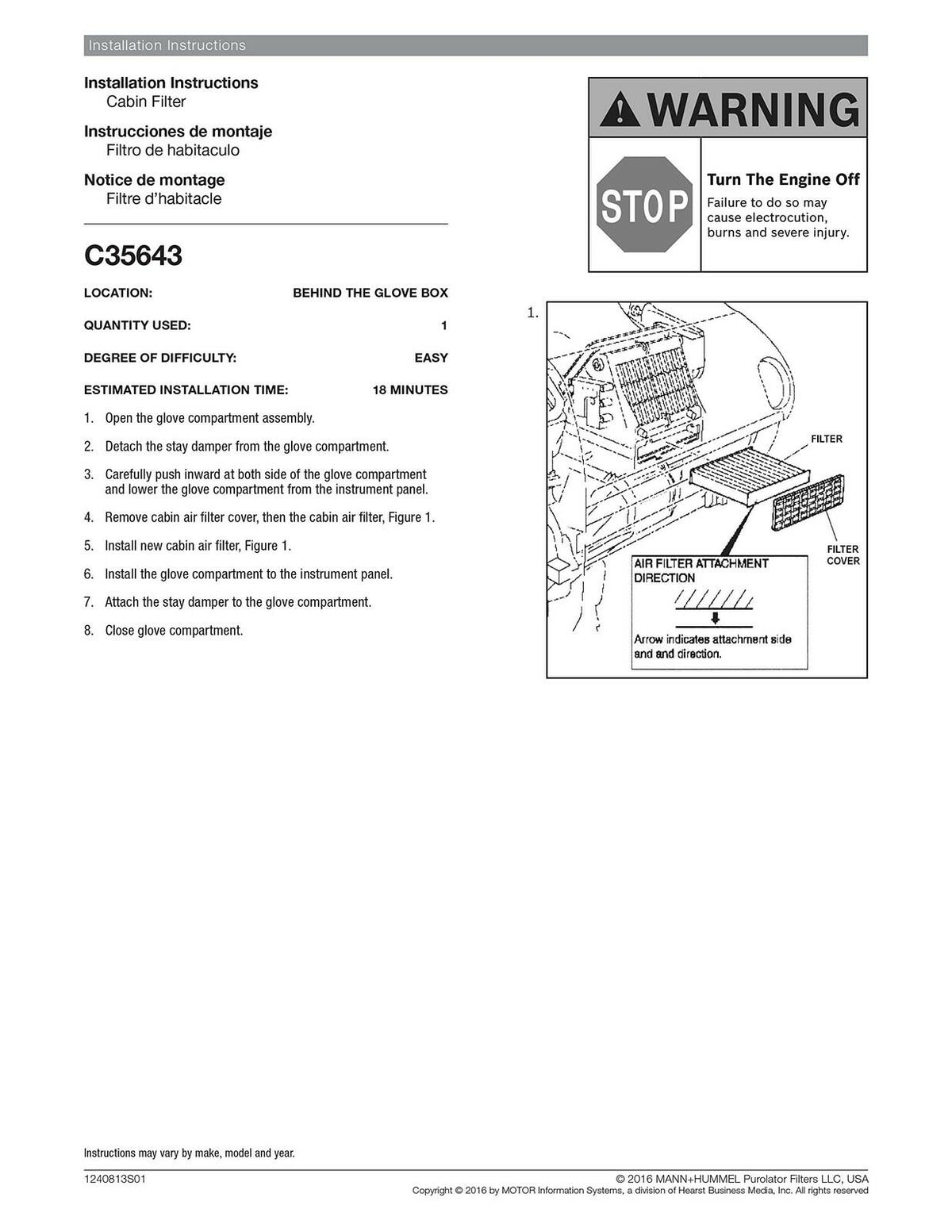 Purolator C35643 Cabin Air Filter for Mazda - Certified