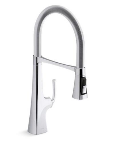 Kohler Graze K-22061-CP Semi-Pro Pull-Down Kitchen Faucet 3-Function Chrome