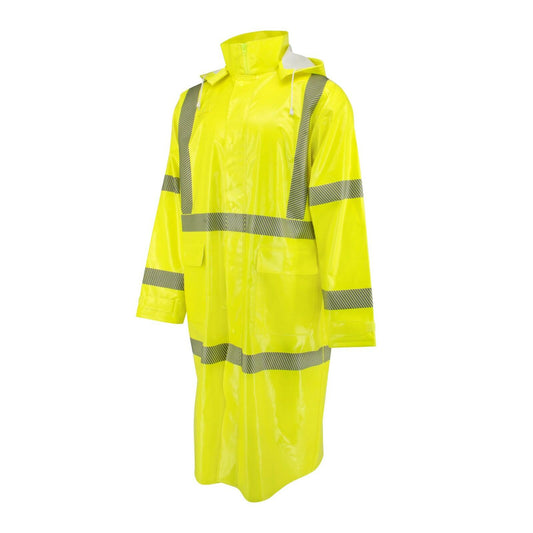 Radians RW08C Hi-Vis Raincoat 4X-Large Self-Extinguishing Lime Safety Coat