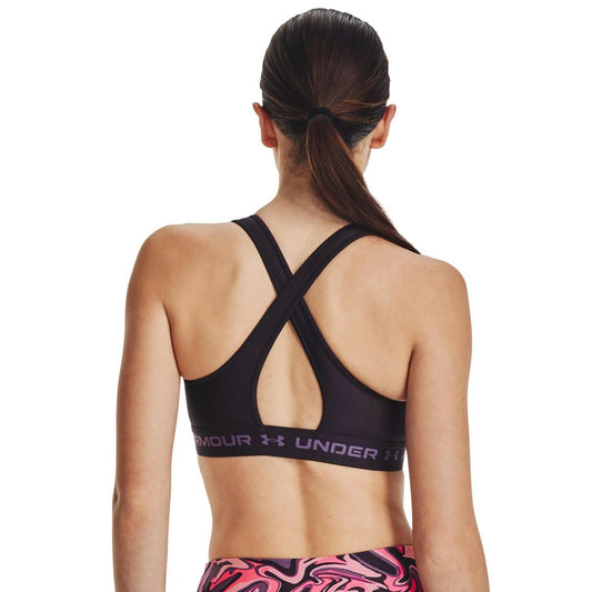 Under Armour Womens Crossback Mid Impact Sports Bra XS Tux Purple Retro