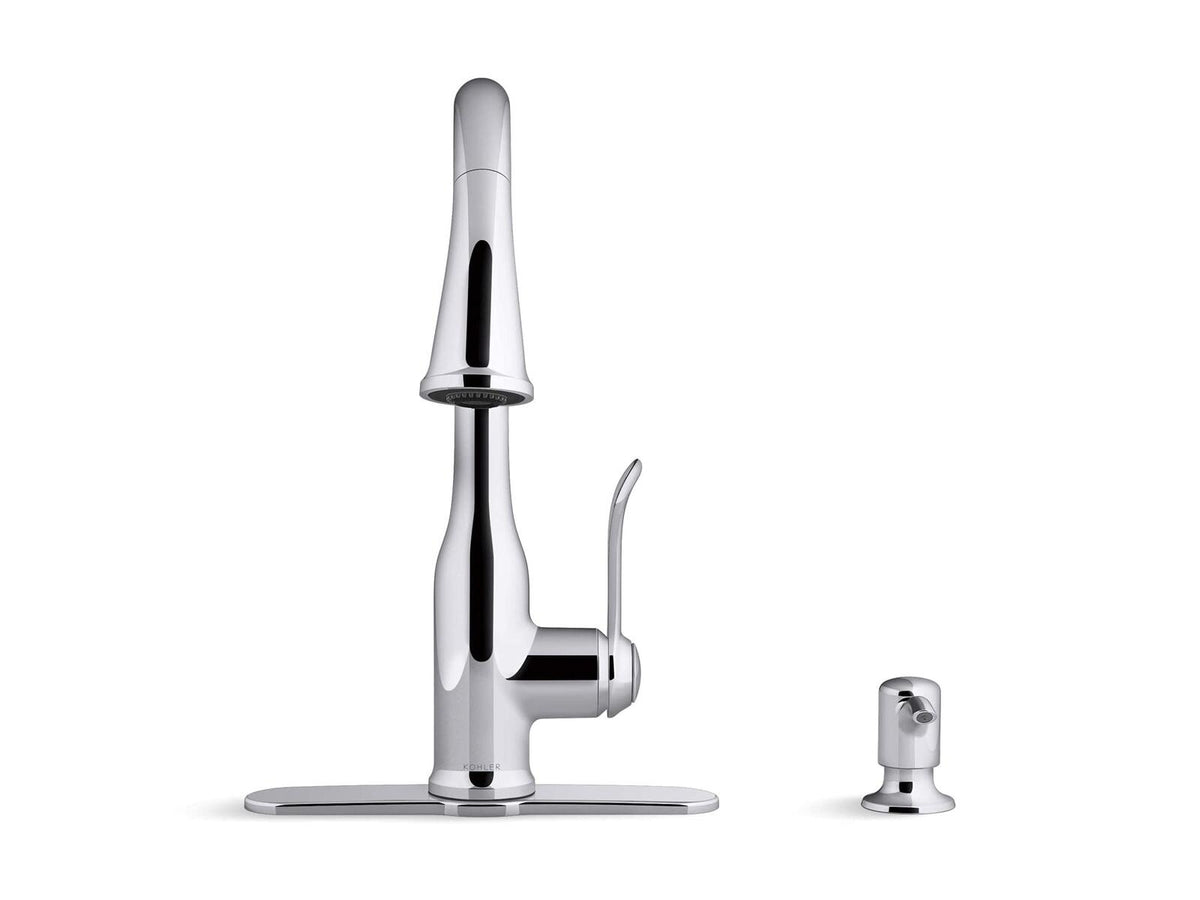 Kohler Motif Kitchen Faucet with Pull-Down Sprayer & Soap Dispenser, Chrome