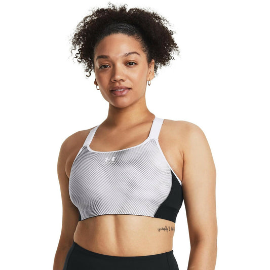 Under Armour HeatGear Crossback Mid Sports Bra Black Women's Medium
