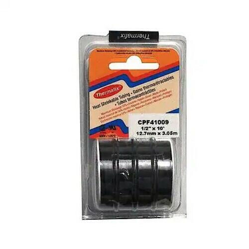 Thermafix 1/2 inch x 10 ft Black Heat Shrink Tubing for Automotive Wiring