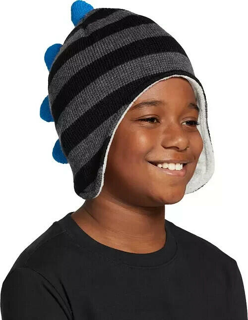Northeast Outfitters Youth Cozy Cabin Stripes Spikes Beanie Hat Black/Blue