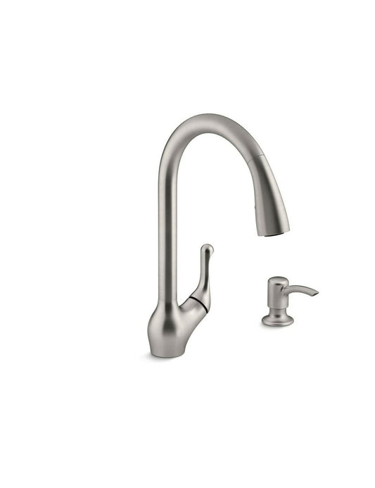 Kohler Barossa S67208480 Pull-Down Kitchen Faucet Chrome Finish Lotion Dispenser