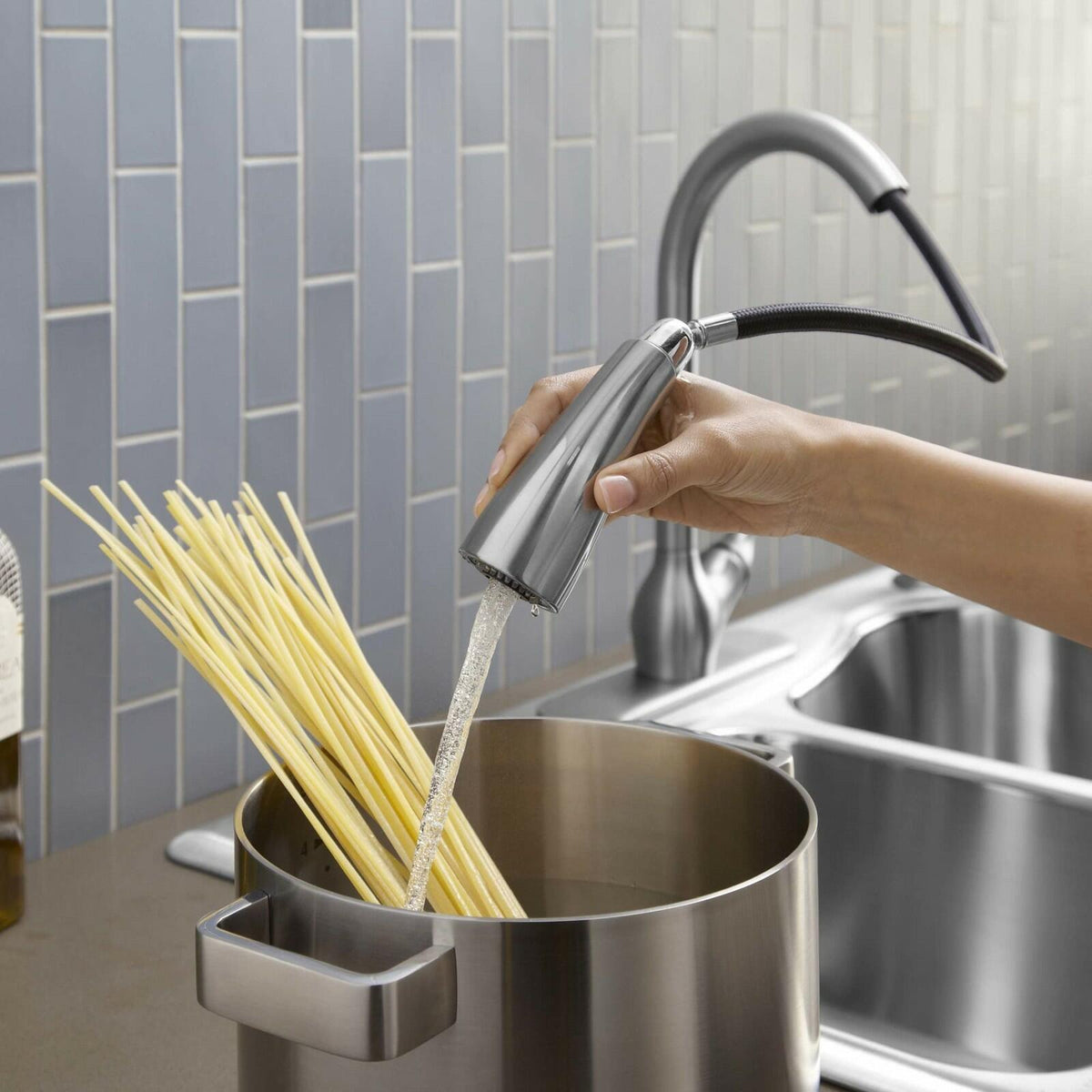 Kohler Barossa S67208480 Pull-Down Kitchen Faucet Chrome Finish Lotion Dispenser