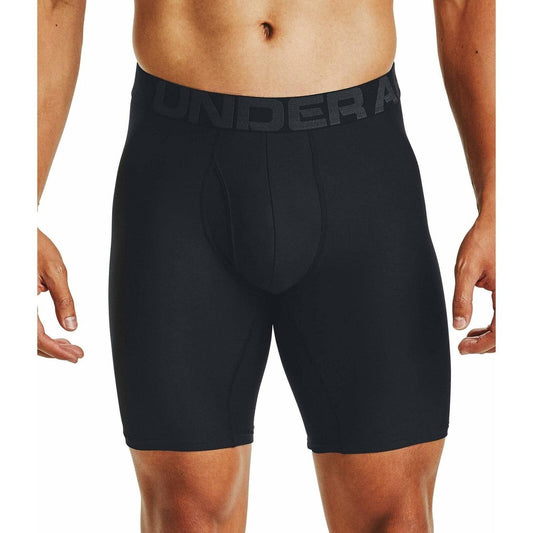 Under Armour Men's Tech 9-Inch Boxerjock 2-Pack with Black/Black Small