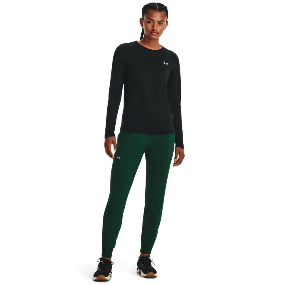 Under Armour Womens Sport Woven Pants M Greenwood Metallic Silver Waterproof