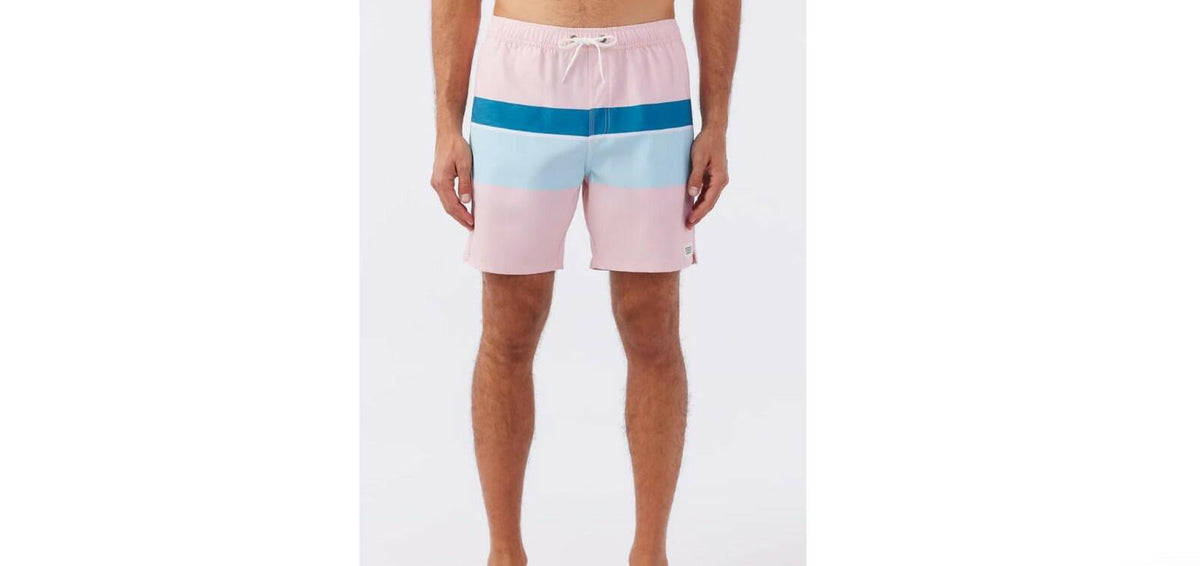 O'Neill Men's Block Volley Swim Shorts, Pink Dust, Large, Quick-Dry Swimwear
