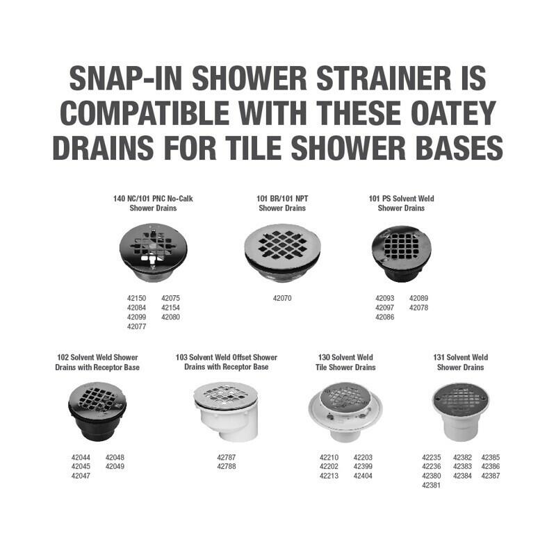 Oatey Universal Snap-Tite Round Strainer 4-1/4 in Brushed Nickel Sink Drain