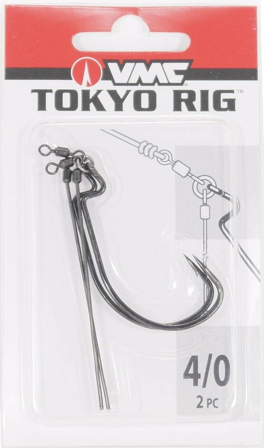 VMC Tokyo Rig Black Nickel Fishing Hooks Size 4/0 2 Pack Stainless Steel