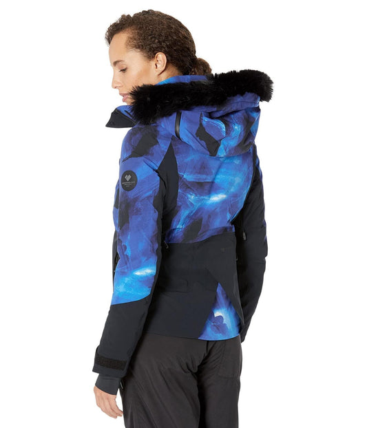 Obermeyer Evelyn Insulated Ski Coat Faux Fur Women's Size 12 Marianas Jacket