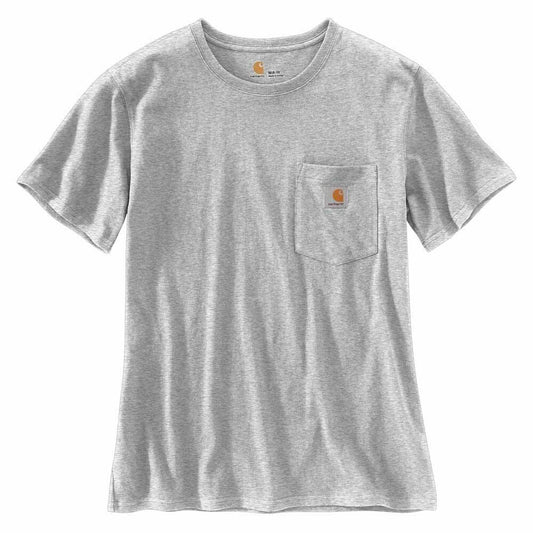 Carhartt Women's XL Loose Fit Heavyweight Pocket Tee Heather Gray Jersey Shirt