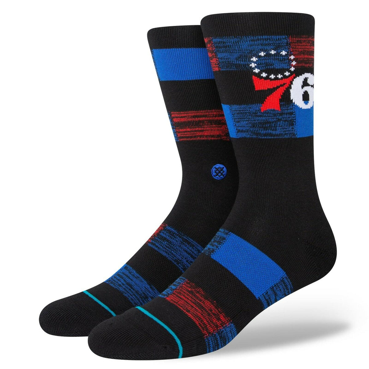 Stance 76ers Cryptic Black Shoes Men's 9-13 Athletic Sneakers Geometric Style